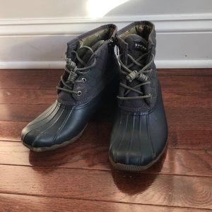 Sperry blue waterproof rain boots
